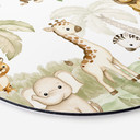 Vægcirkel Oliver Robins - Animals and Palm Trees – print på aluminium (Alu-Dibond)