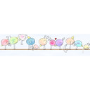 A.S. Création Lovely Kids Frise autocollante enfant - Multicolore, Bleu