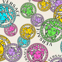 Luksusowa tapeta Versace Home Tapeta Medusa Kolorowa tapeta z włókniny z głowami meduzy