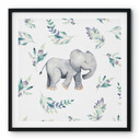 Plakat Słodkie słoniątko między gałęziami boho - UN Designs - Kwadrat