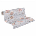 Klassisk blomstertapet grå pink - non-woven natur - plantetapet
