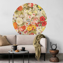Naklejka na ścianę Kolorowy kolaż kwiatów - Frida Floral Studio - Okrągła