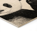 Plakat drewniany Machająca Panda - Korenkova
