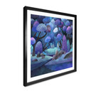 Plakat Zaczarowany las w kolorze granatowym - DigitalArtsi