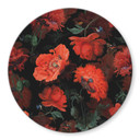 Tableau sur verre UN Designs - Fleurs rouges - Rond