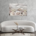 Canvasbillede, Beige blomster i blomst 3D