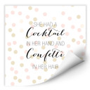 Wallprint Confetti & Cream - Cocktail in her Hand and Confetti in hair