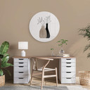 Tableau sur verre rond Kubistika - Plantes minimalistes
