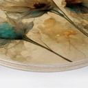 Holzbild Trockenblumen Mohn im Vintage-Look - Treechild - Rund