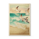 Plakat drewniany mewy na plaży - SpaceFrog Designs