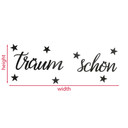 3D Schriftzug Träum Schön mit Sternen - Acryldeko 