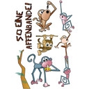 Sticker mural - Bande de singes
