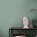 Papier peint uni aspect plâtre vert - papier peint uni texturé - vinyle expansé