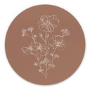 Billede Wild Rose Bouquet Mocha Mousse - Anis Illustration - rund – print på aluminium (Alu-Dibond)