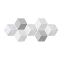3D Hexagon Alu-Dibond sæt - Lys marmor (sæt med 7)