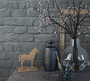 Non-woven tapet i 3D steneffekt sort steneffekt 