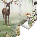 Kikki Belle - Jeleń latem - Fototapeta okrągła - tapeta flizelinowa/tapeta flizelinowa samoprzylepna