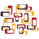 Wallsticker - Retro Kasser Orange