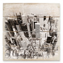 Obraz drewniany Manhattan widok z lotu ptaka - 40x41,5 cm