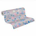 blomstertapet gråblå - blomstertapet designer - non-woven tapet natur