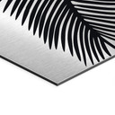 Alu-Dibond brossé avec Effet Doré, Argenté & Cuivré - Feuilles de palmier tropicales
