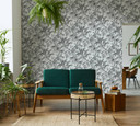Blomstertapet, non-woven tapet Novamur Jackie hvid, sort