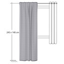 Homing Vorhang Lisa mit verdeckten Schlaufen grau -  2,45x1,40 m