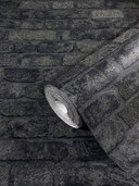 Sten-effekt tapet, sort non-woven tapet