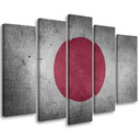 5 stykke lærredstryk, Japans flag