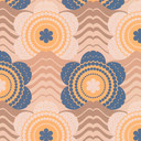 Tapeta w kwiaty w stylu vintage beżowo-brązowa - tapeta w kwiaty w stylu retro - tapeta we wzory w s