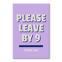 Glasbillede - Please leave by 9 - Fritsch
