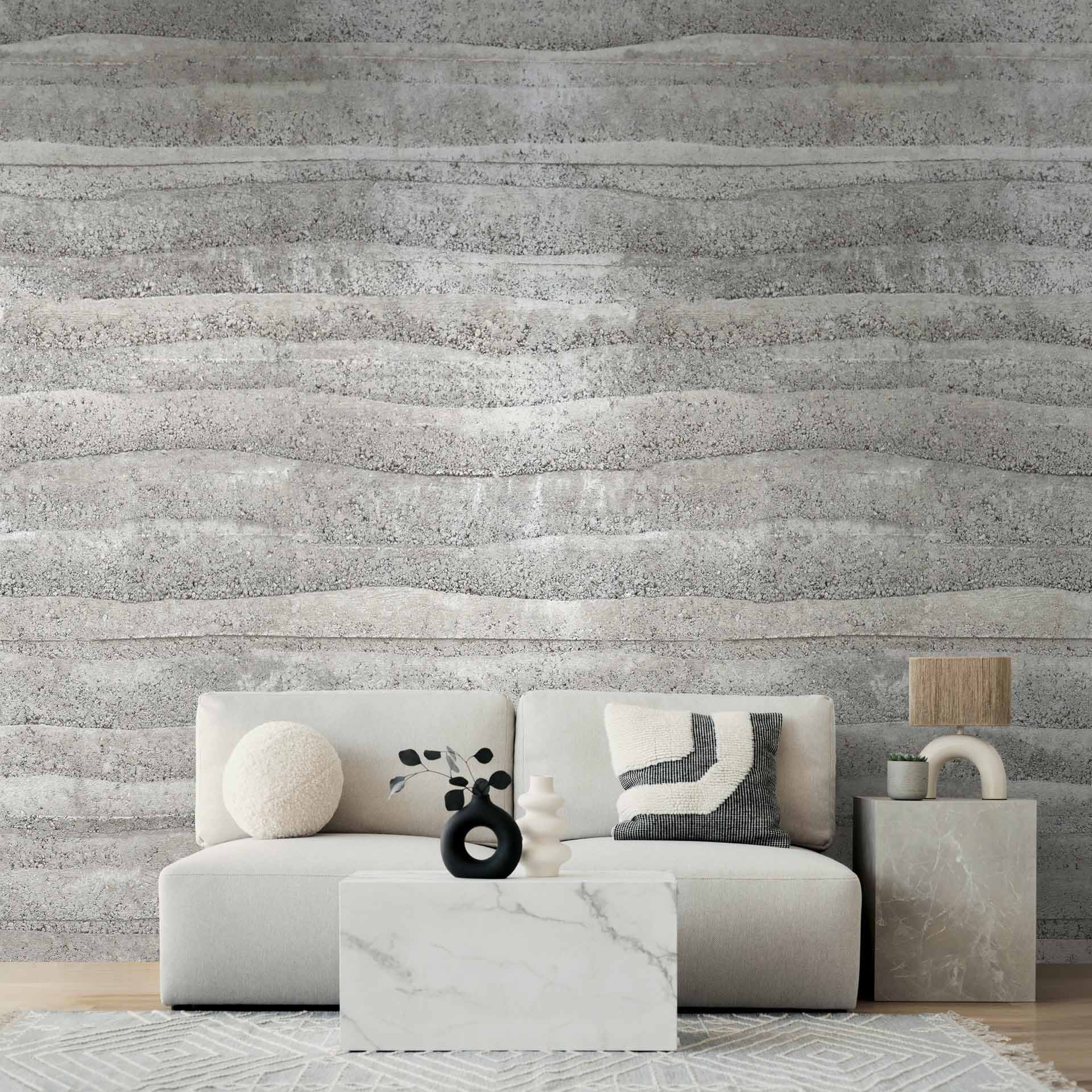 Vliesbehang betonlook grijs mat uittrekbaar 1,59 x 2,80 m Vliesbehang Wanddecoratie modern