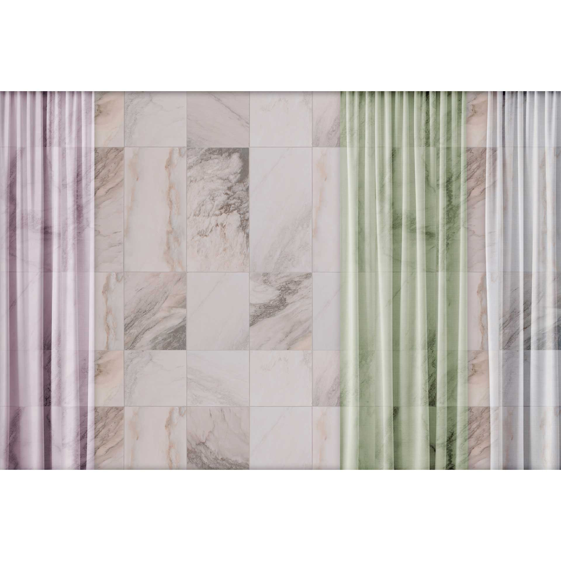 Marmerbehang in pasteltinten met textieleffect - elegantie voor thuis
