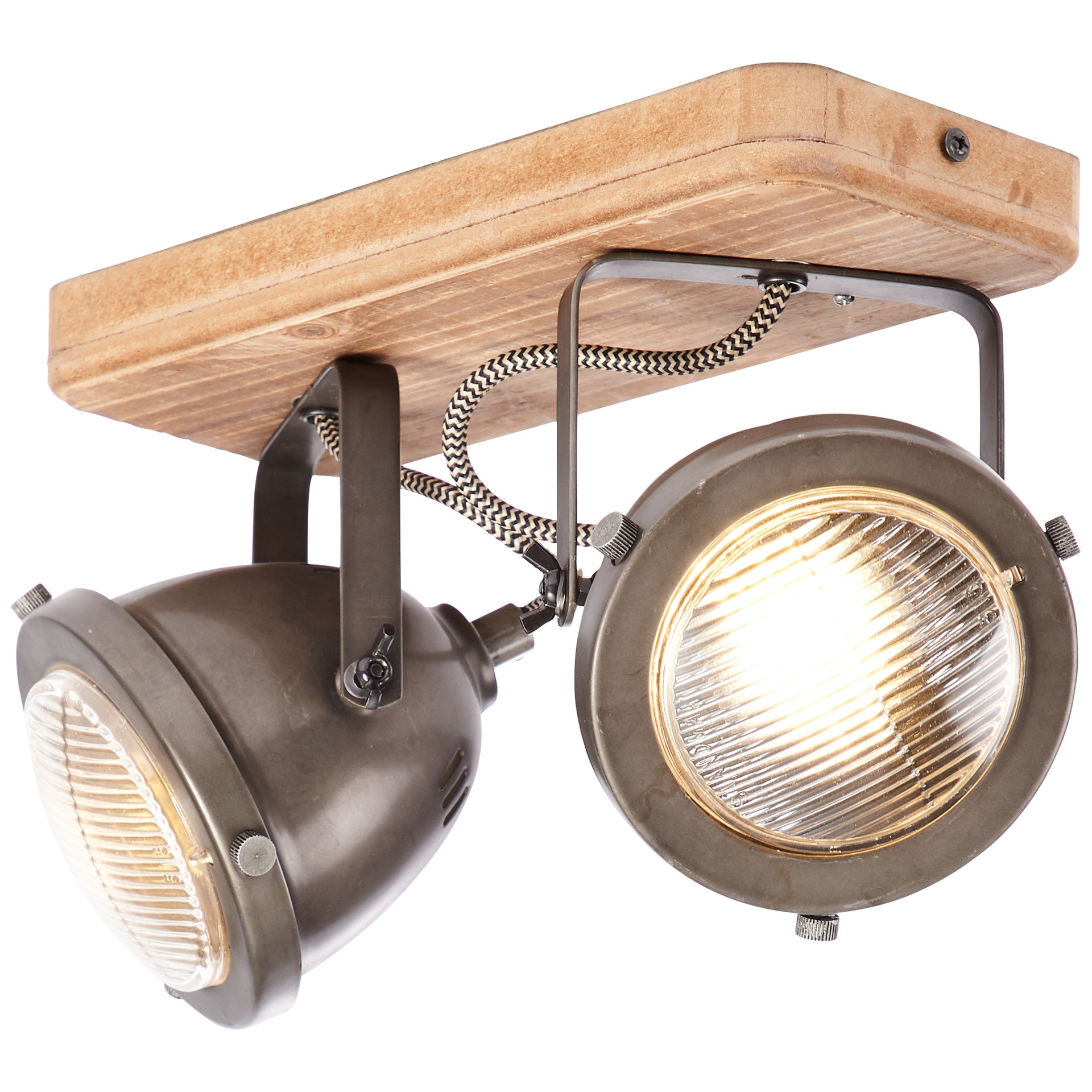 Spotbalken Dilara, braun, 18 x 27 cm, Holz Strahler