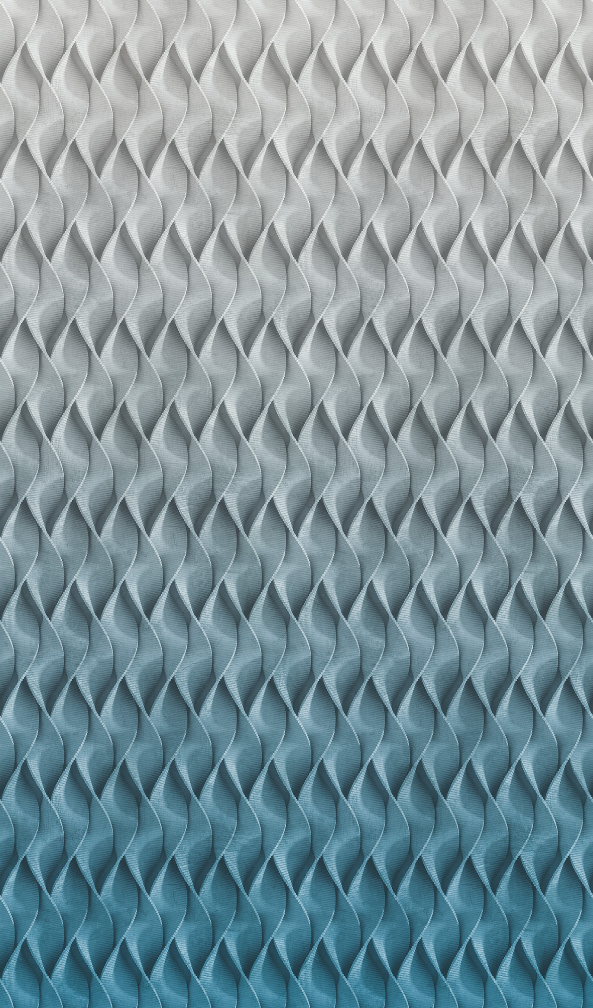 3D geprint behang Grijs, Blauw, Grafisch 2.70 x 1.59 m