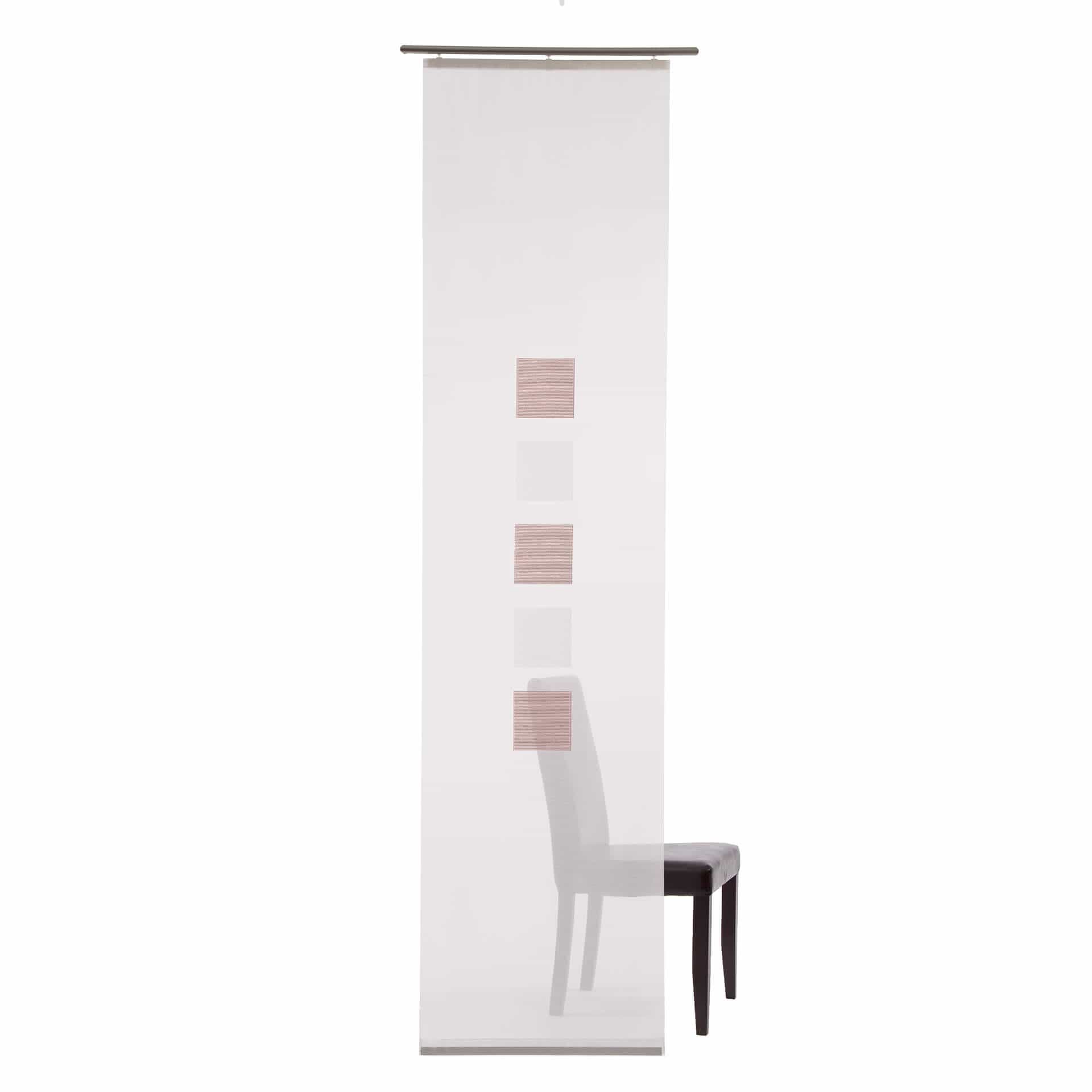 Homing Flächenvorhang Elias weiß, rosa  -  2,45x0,60 m