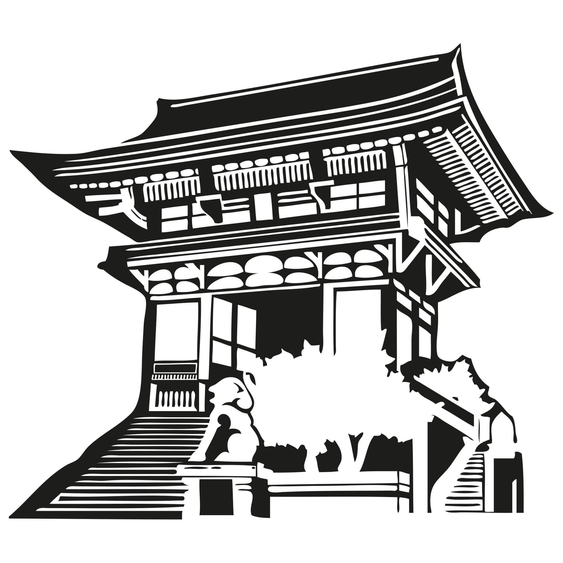 Wallsticker Asiatisk tempel