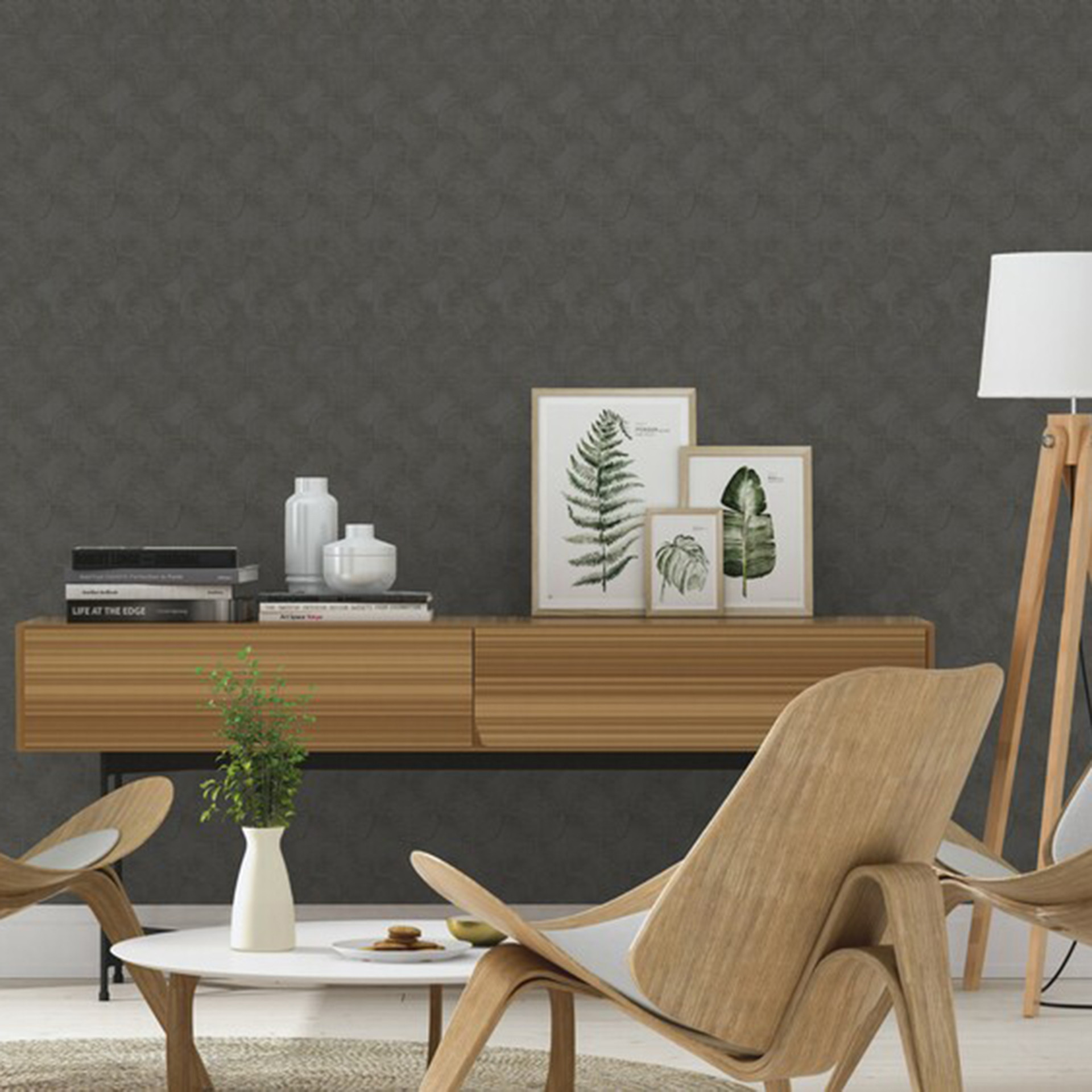 behang, vliesbehang Sky Lounge bruin goud, donker