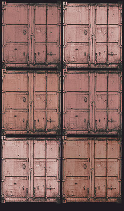 Fotobehang met containers rood, bruin,Afbeelding 2,70 x 1,59 m