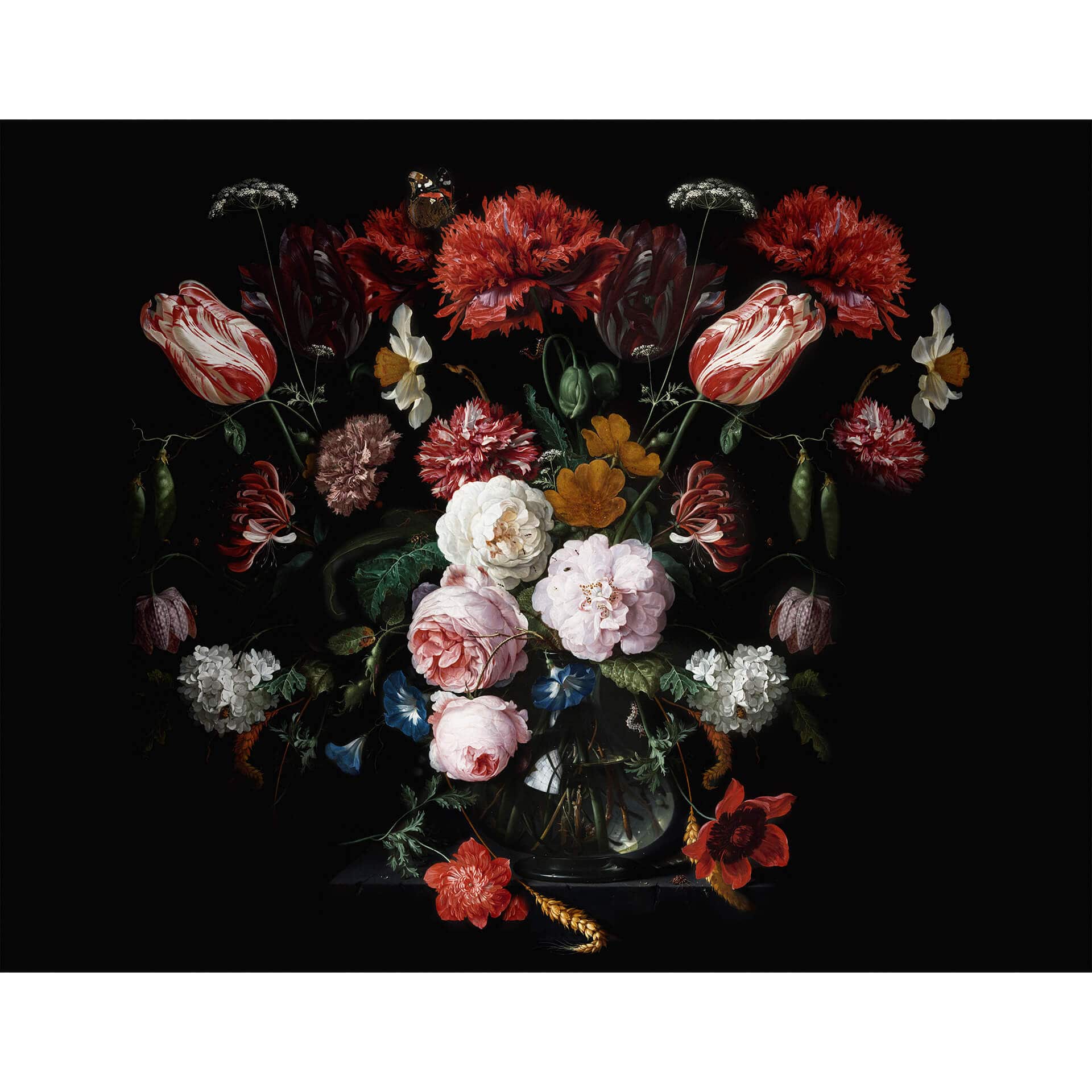 Fotobehang de Heem - Stilleven Bloemen in een Vaas - vierkant