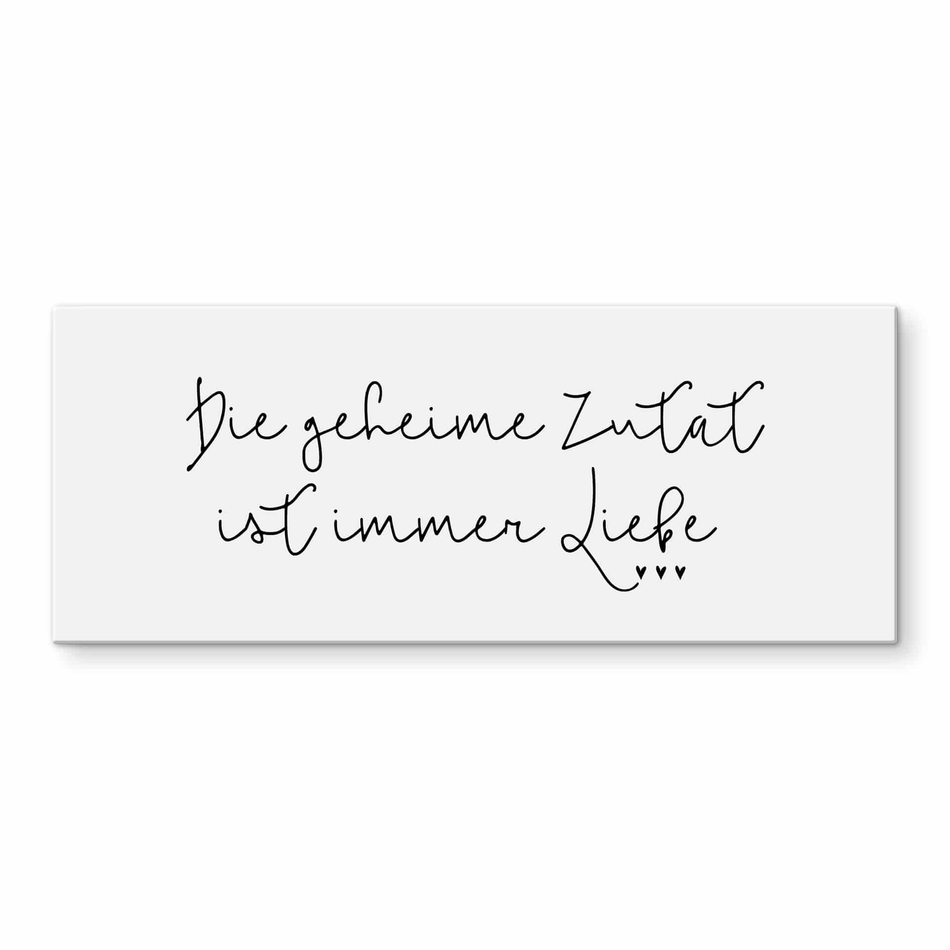 Spritzschutz Die geheime Zutat ist immer Liebe - Panorma