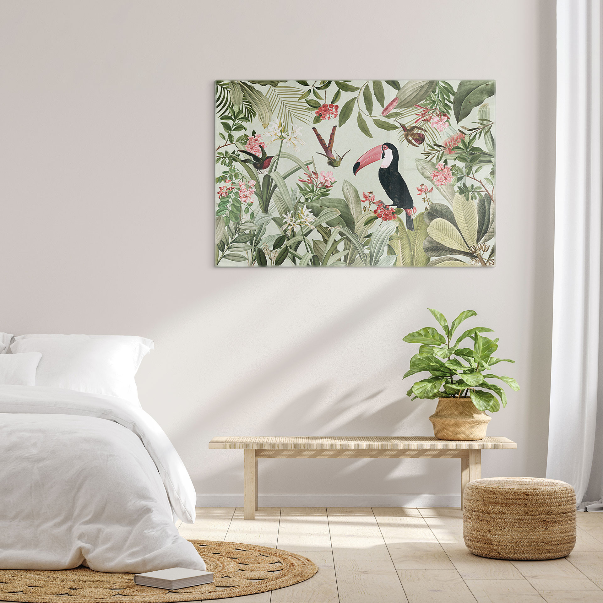 Glasbillede - Tukan i et jungleparadis - UN Designs