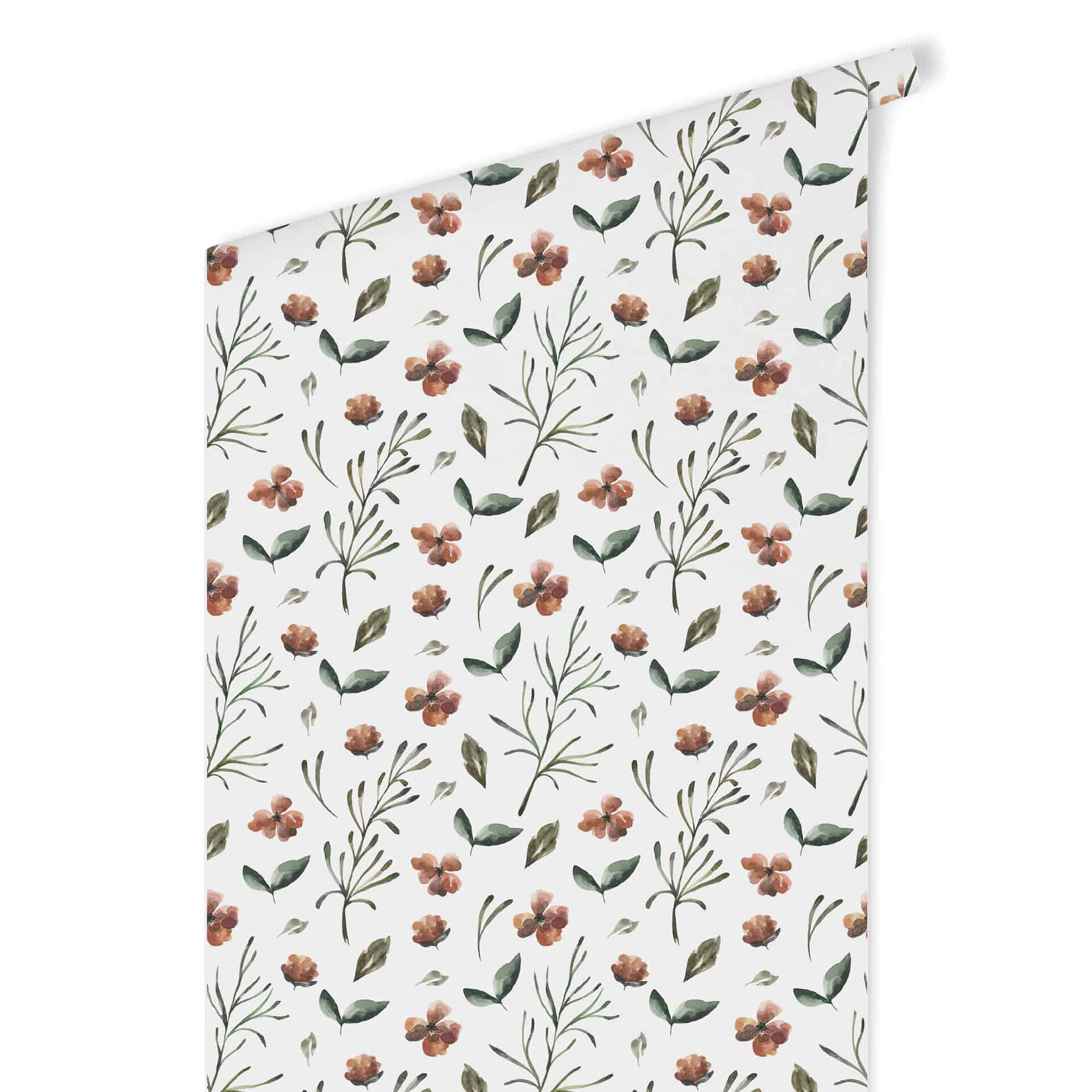 Patroonbehang Red Flowers