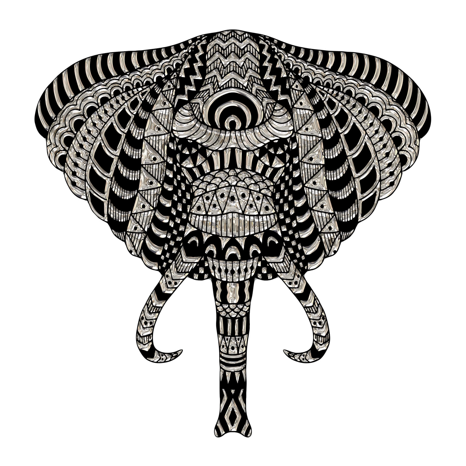 Wandtattoo Metallic Elephant 01