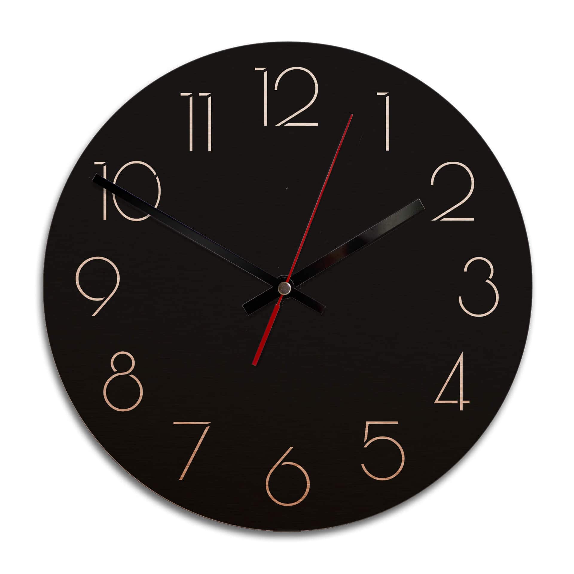 Wandklok Alu-Dibond met Kopereffect Modern 02