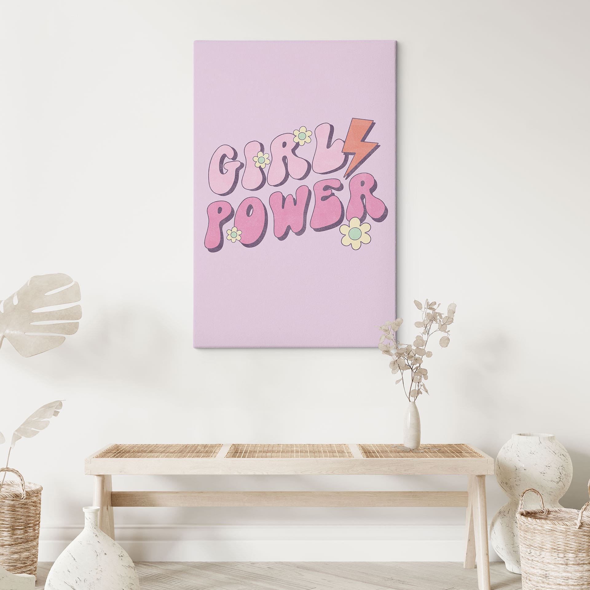 Obraz na płótnie Girl Power retro napis fioletowy