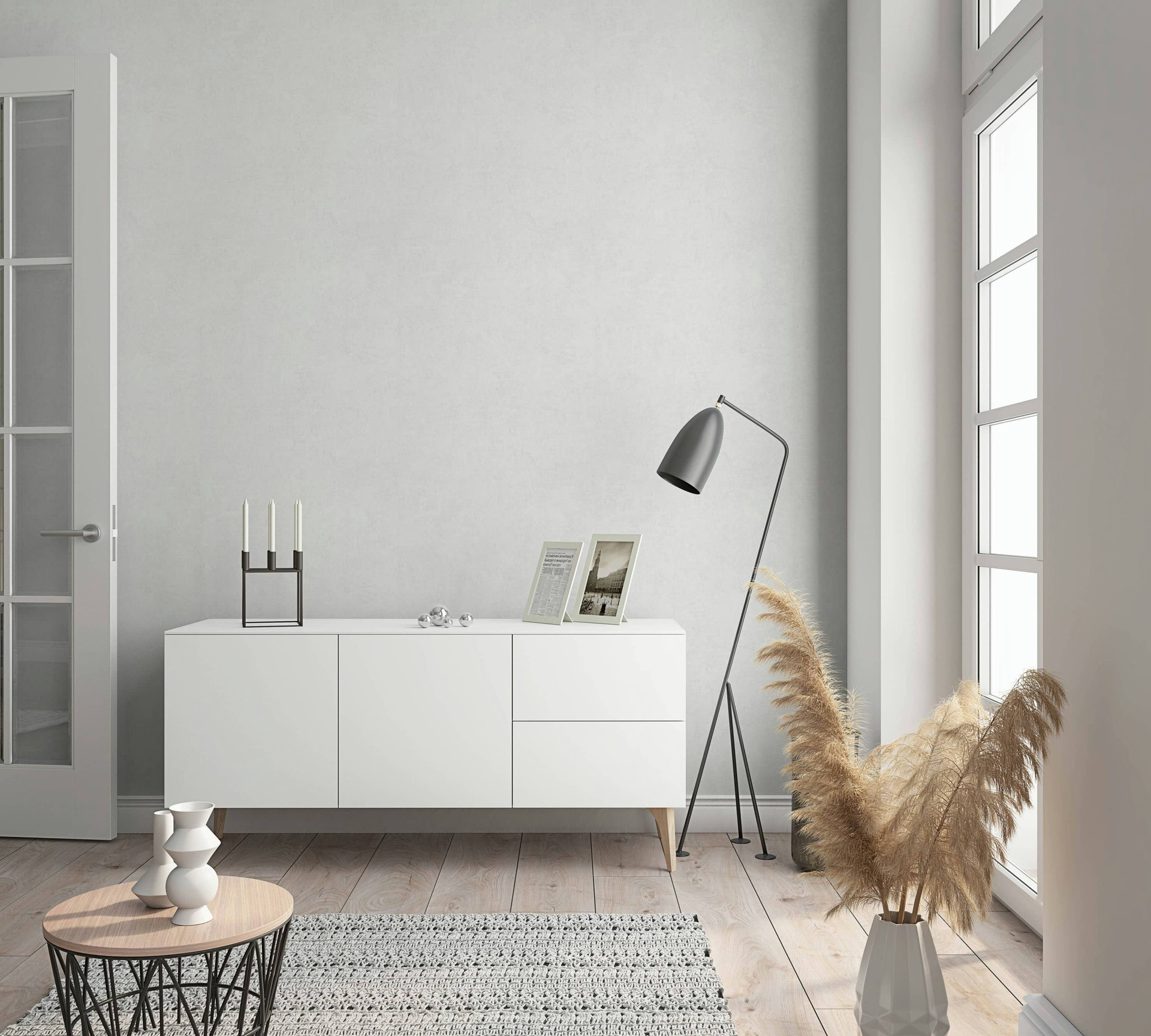 vliesbehang grijs effen voor woonkamer slaapkamer keuken marburg behang