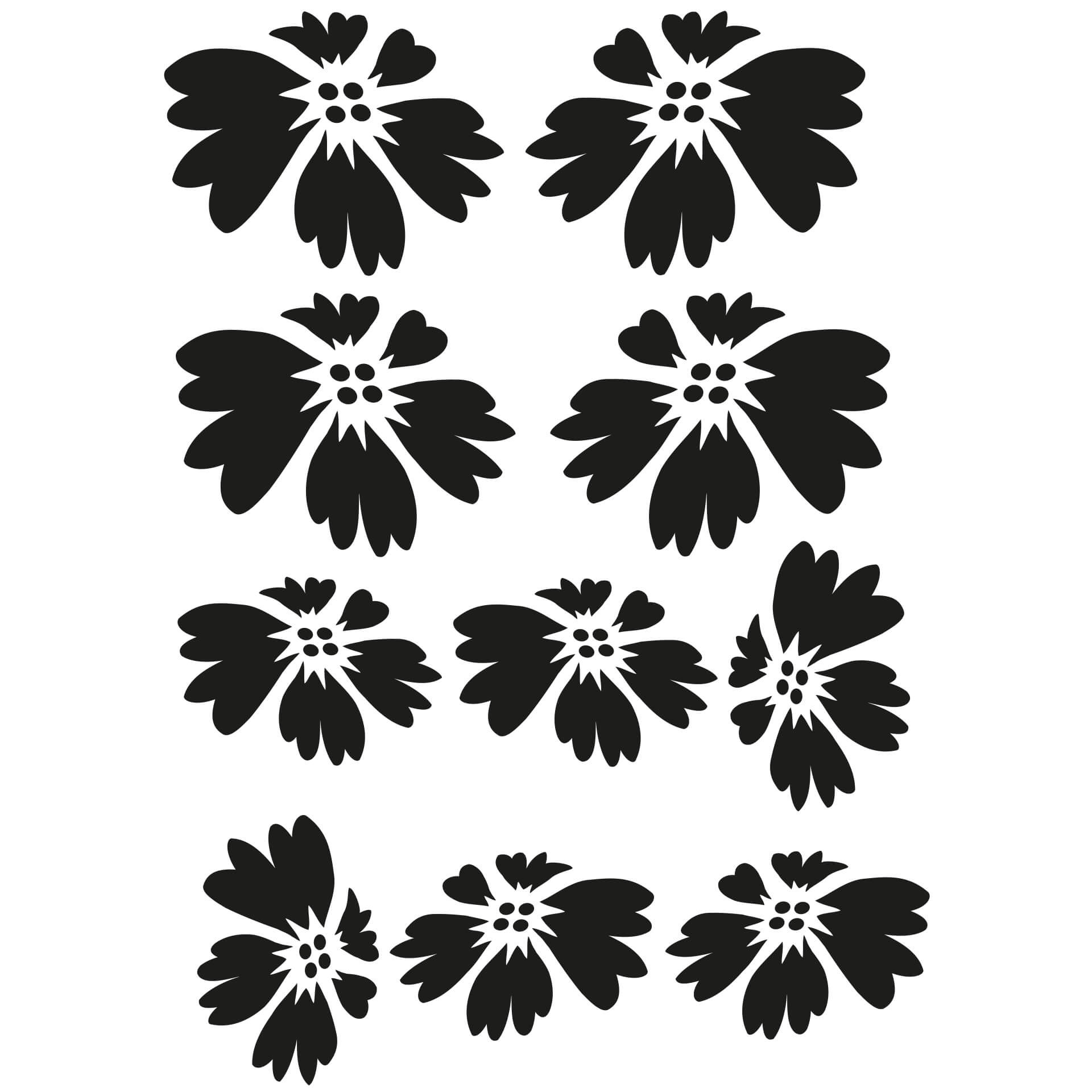 Wallsticker Blomster sæt 7