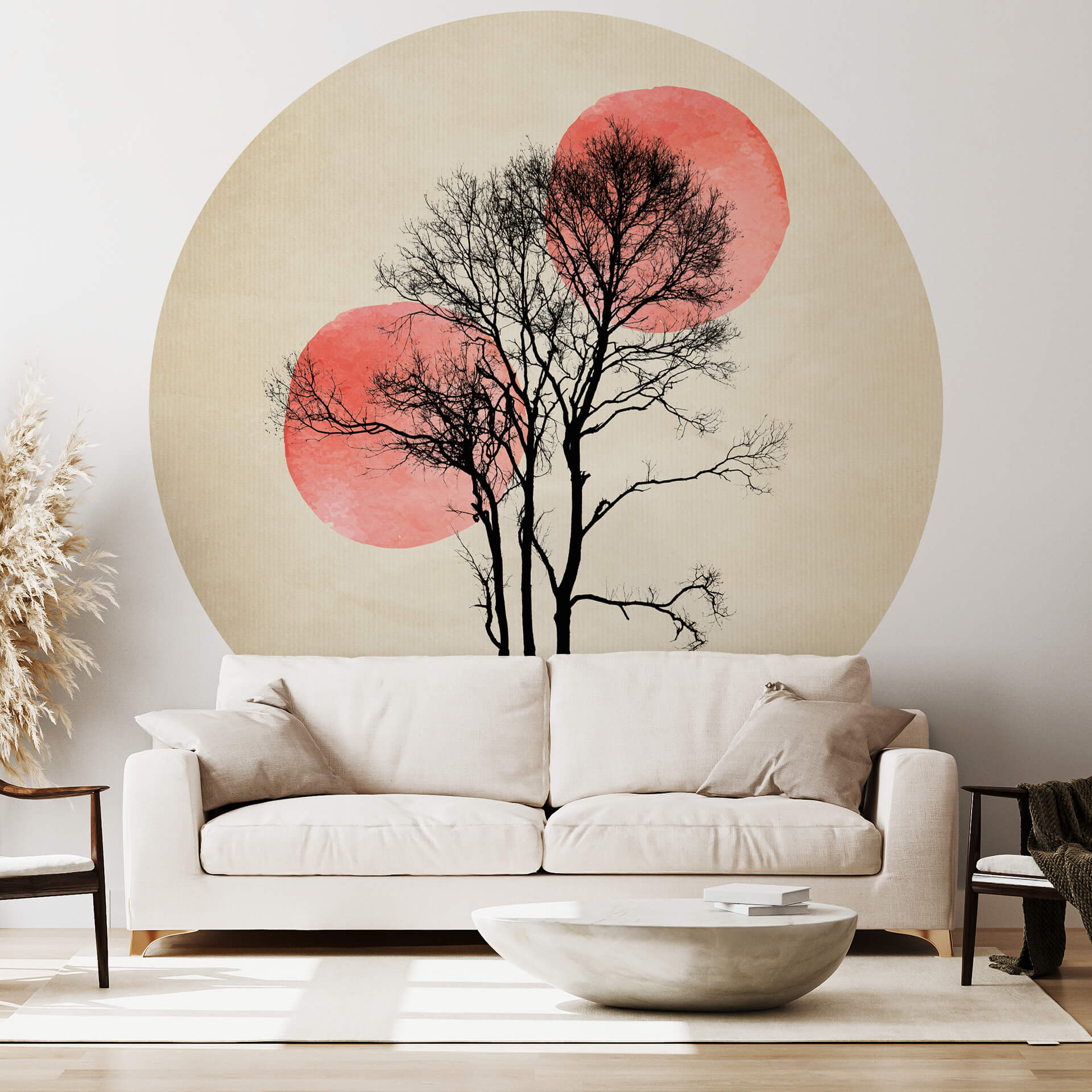 Behangcirkel Kubistika - Sun and Moon - vliesbehang/zelfklevend vliesbehang