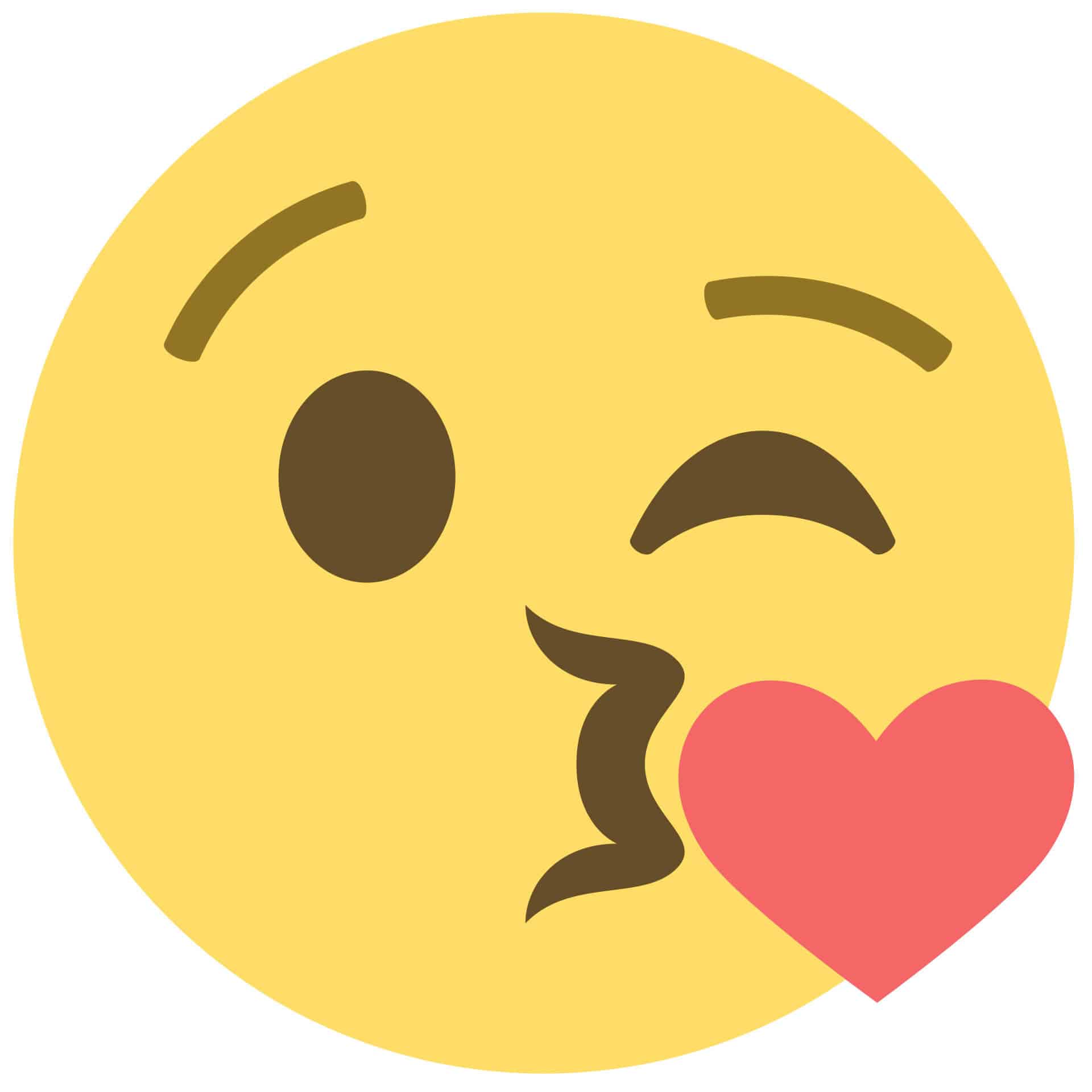 Muursticker Emoji Throwing a kiss